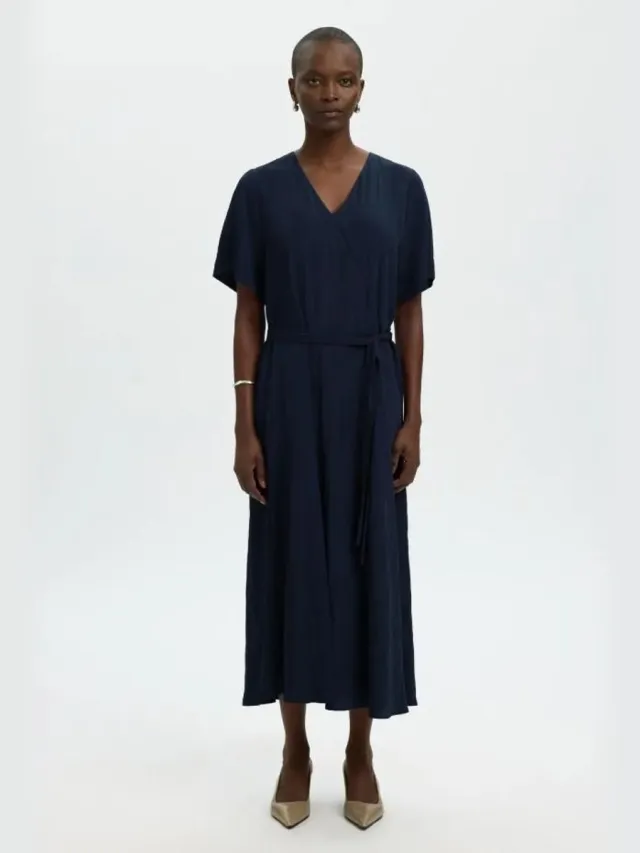 Selected SLF Iona Regular 2/4 Ankle Dress Dark Sapphire Blauw