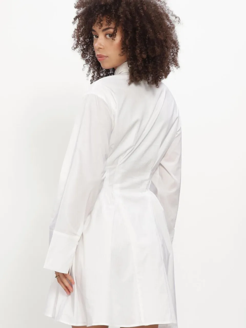 Neo Noir Dames Jurken Ulissa Poplin Shirt Dress - Wit, foto 3