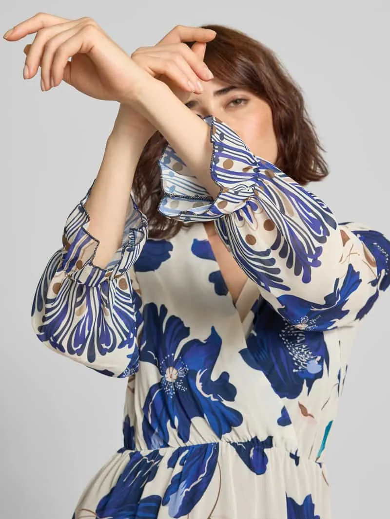 ZABAIONE Knielange jurk in all-over look model 'Ja44milaa' marineblauw, foto 4