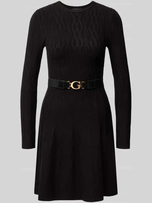 Guess Tricotjurk van viscose met riem model 'YUKI' Zwart