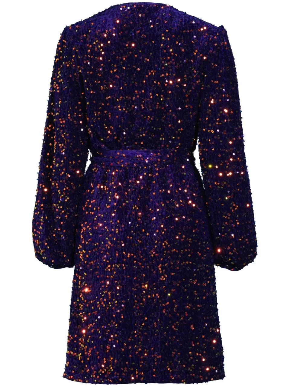 Anytime midi jurk met pailletten blauw, foto 3