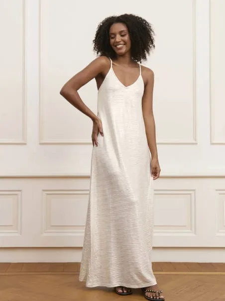 Lofty Manner maxi jurk met ceintuur - ecru
