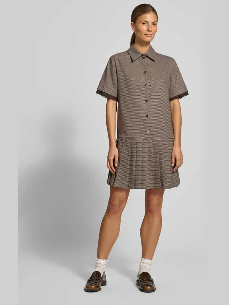 Liu Jo Mini-jurk met knoopsluiting model 'ABITO TINTO FILO' lichtbruin, foto 4
