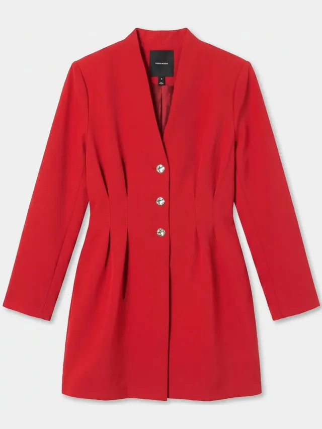 Vero Moda Jurk VMAGNES Midi-jurk High Risk Red 1