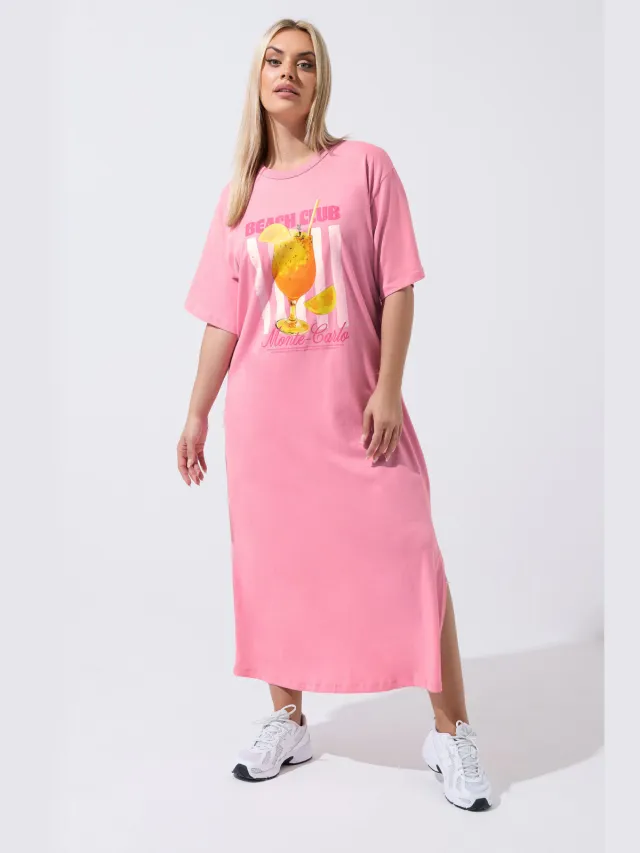 Limited Collection Roze 'Beach Club' Maxijurk Pink