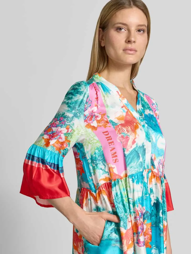miss goodlife relaxed fit mini-jurk van pure viscose model 'Breeze' lichtblauw gemêleerd, foto 5