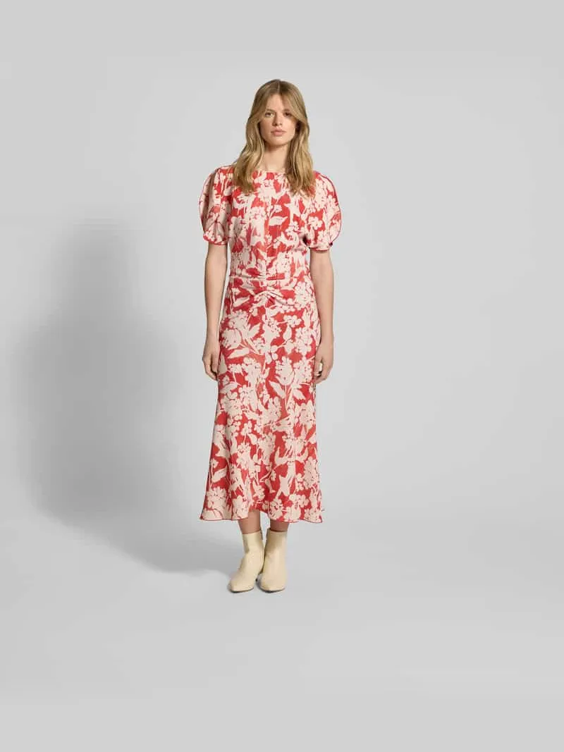 Victoria Beckham Midi-jurk met ronde hals Rood