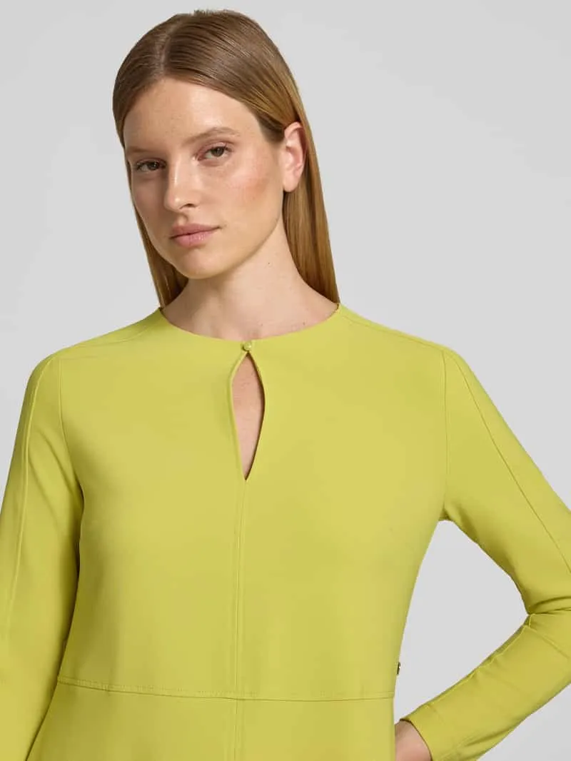 Marc Cain midi-jurk met druppelvormige hals appeltjesgroen, foto 5