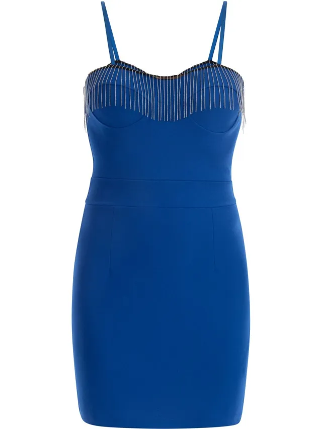 Faina Mini-jurkje met parelkettingen KONING BLAUW