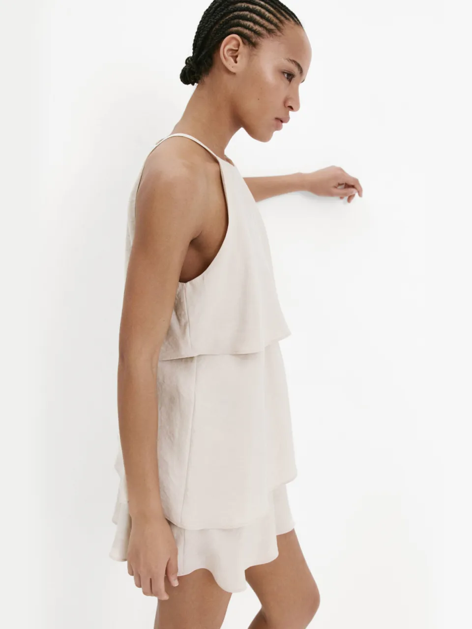 Mango mini halterjurk - beige, foto 3