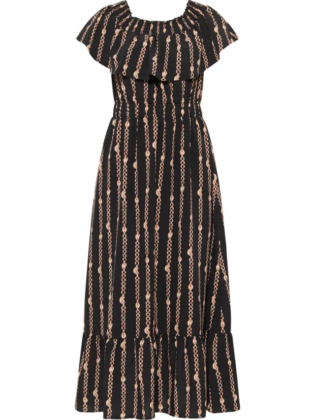 Faina Maxi-jurk met all-over print Dames zwart, foto 2