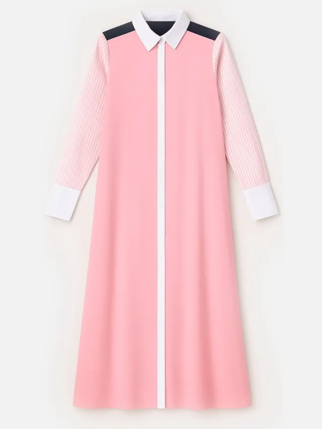 TOUCHÉ PRIVÉ Blousejurk met kleurblokken - Roze - Dames