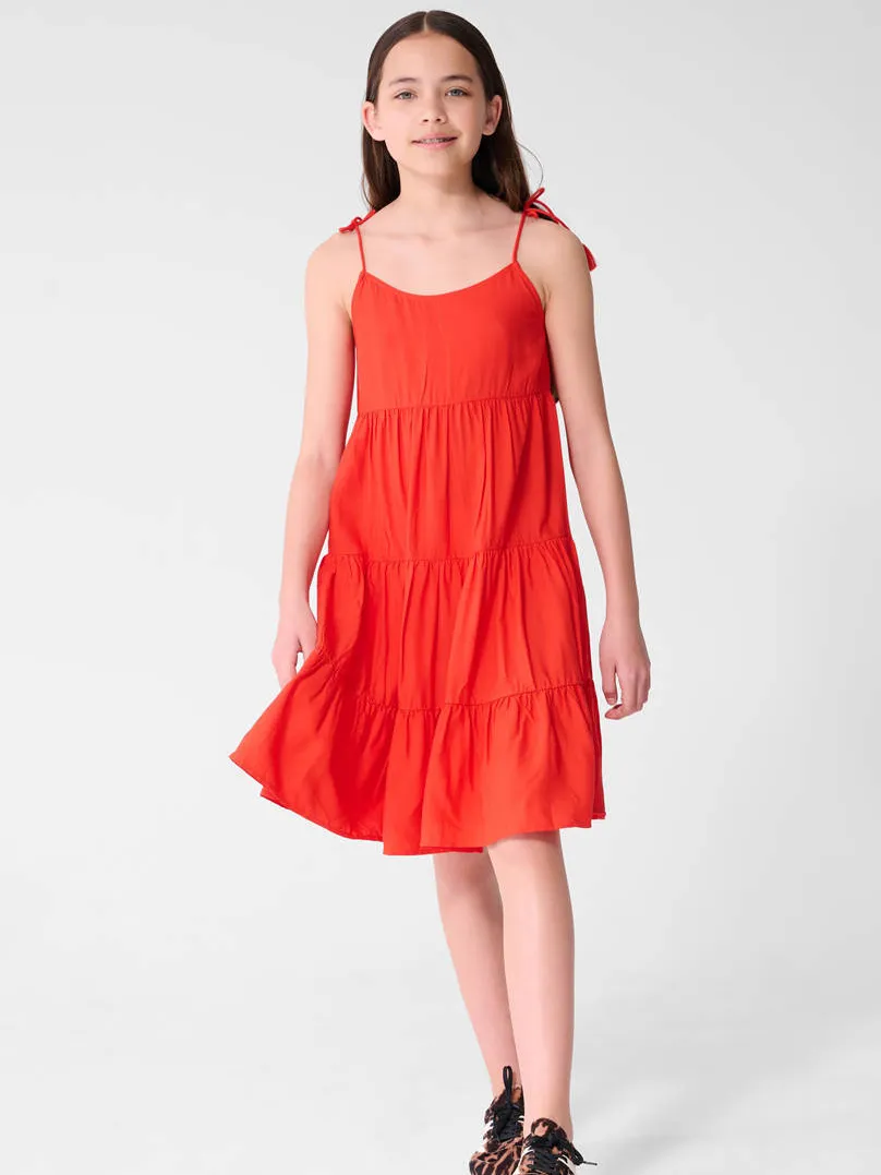 Shoeby Layer midi zomerjurk rood, foto 4