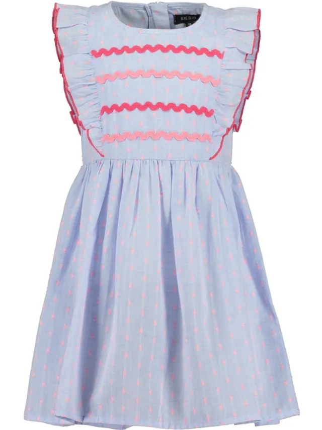 Blue Seven Meisjes Jurk - Lichtblauw met figuurtjes