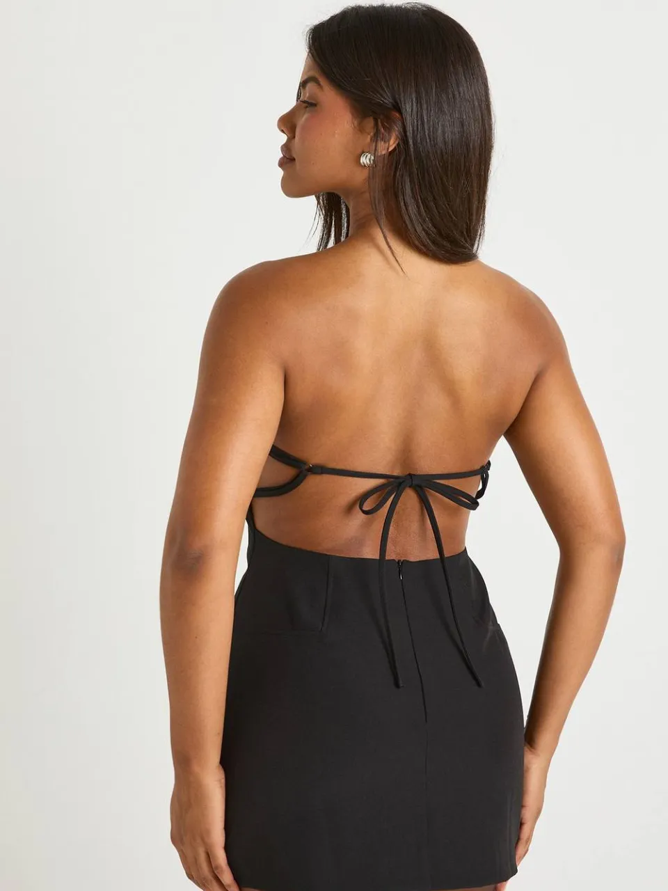 boohoo Dames Bandeau A-lijn Mini Jurk zwart, foto 2