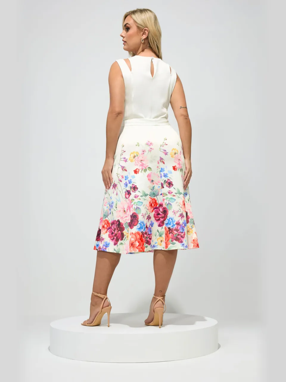 Yours London Witte Skaterjurk Met Bloemenprint, foto 4
