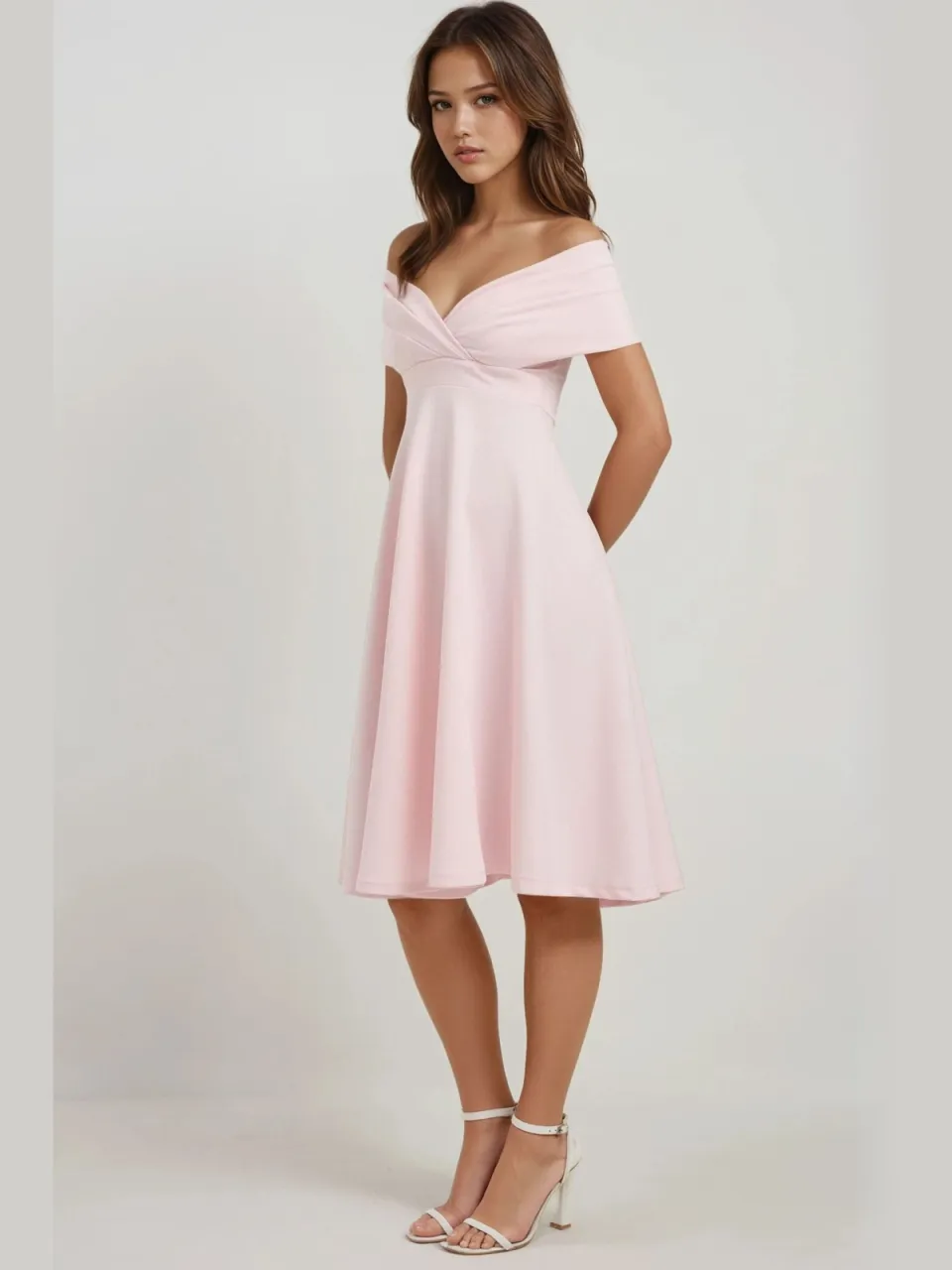Hiccup Midi-jurk met bootnek blush, foto 2