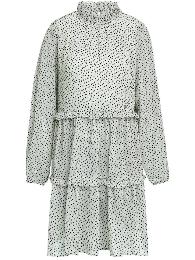 YW YEHWANG Groen jurkje met ruches - XS - Elegant en romantisch - Damesdingetjes