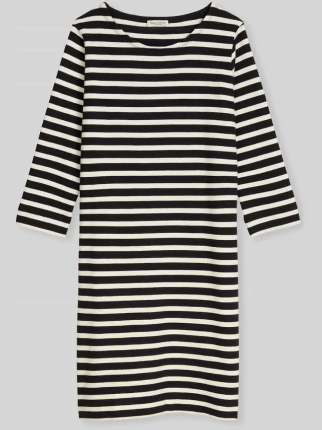 Marc O'Polo loose fit vrijetijdsjurk van puur katoen marineblauw, foto 2