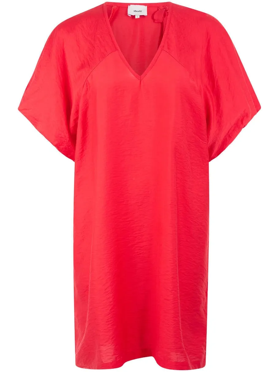 Shoeby v-hals zomerjurk - rood, foto 2