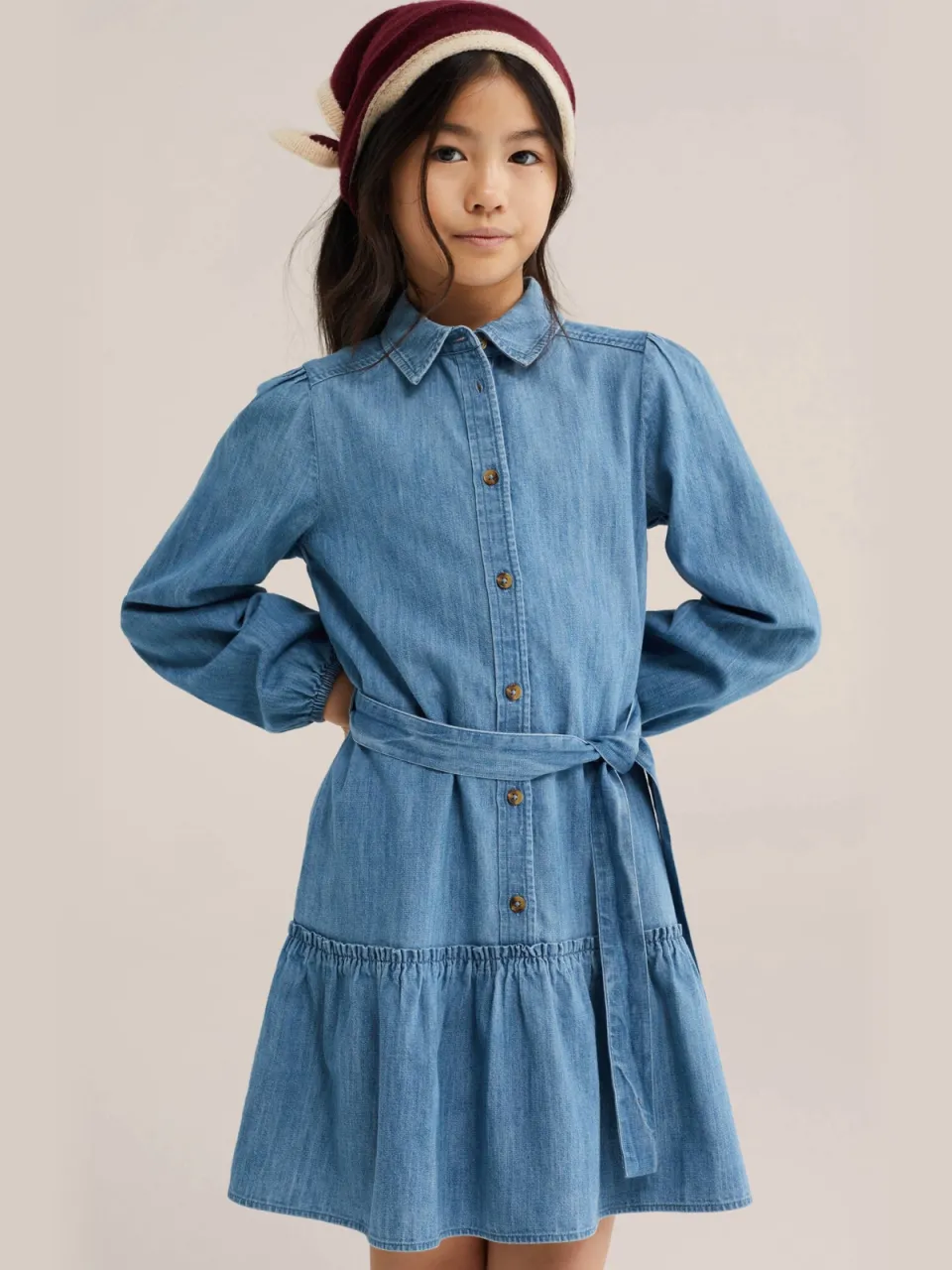 WE Fashion spijkerjurk met ruches blauw, foto 3
