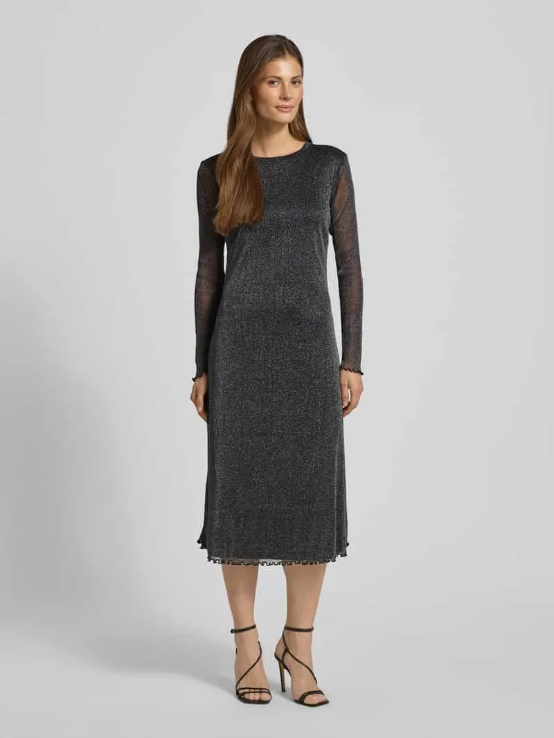 Tom Tailor Meshjurk met effectgaren Donkergrijs gemêleerd
