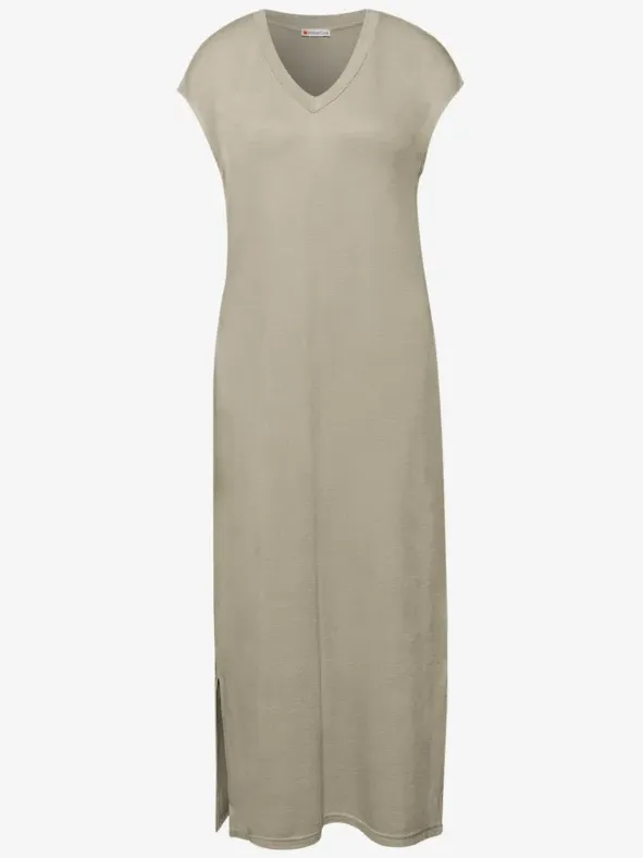 Street One Midi-jurk met V-hals in een gebreide look beige, foto 2
