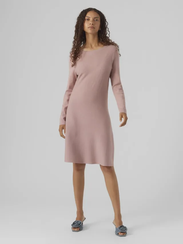 Vero Moda Gebreide jurk VMNANCY Korte jurk Woodrose
