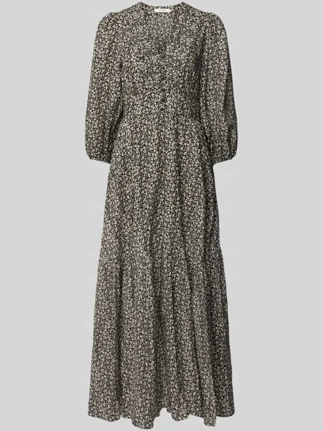 IVY OAK Maxi-jurk met knoopsluiting, model 'DREA' zwart, foto 2