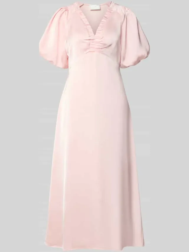 NEO NOIR Midi-jurk van satijn model 'Illana' rosé, foto 2