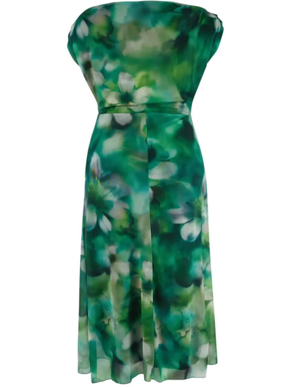 Trendyol Curve Dames Groen Bloemen Midi Mouwloos Casual A-lijn Grote maten Jurk, foto 2