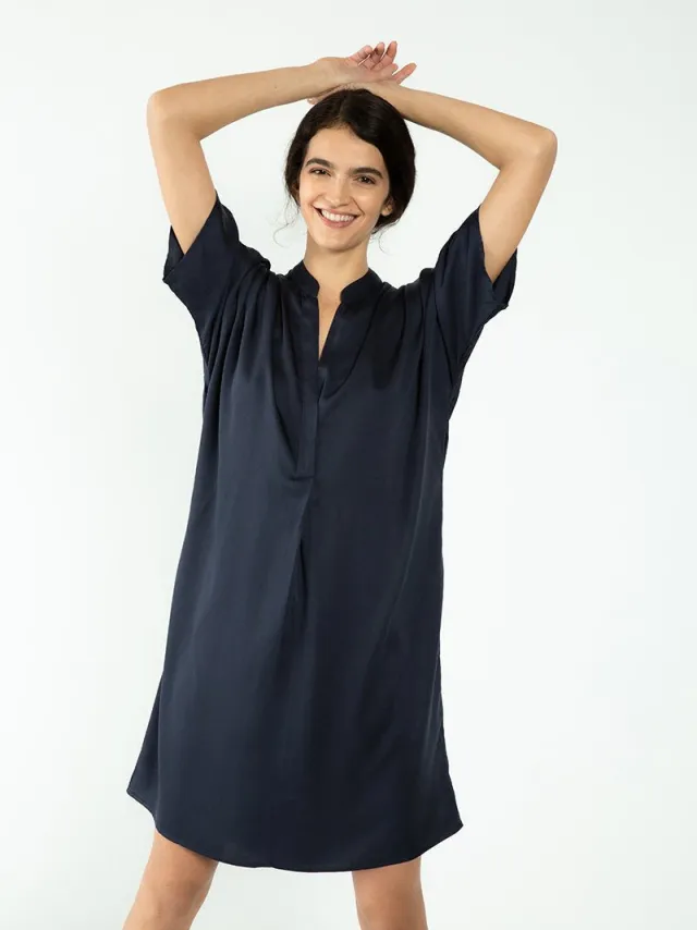 Neu Nomads dames vegan Midi Jurk Kerala Middernachtblauw Extra donkerblauw