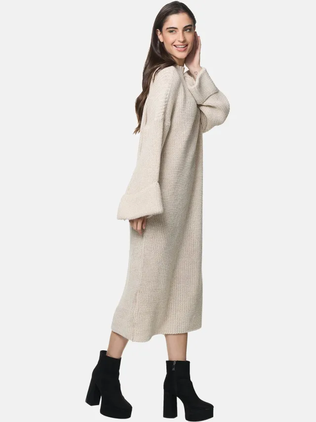 Elara Gebreide jurk Beige