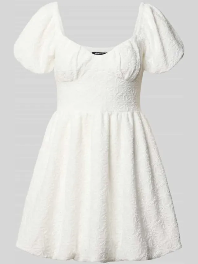 Gina Tricot mini-jurk met bloemige stitching met gaatjes offwhite, foto 2
