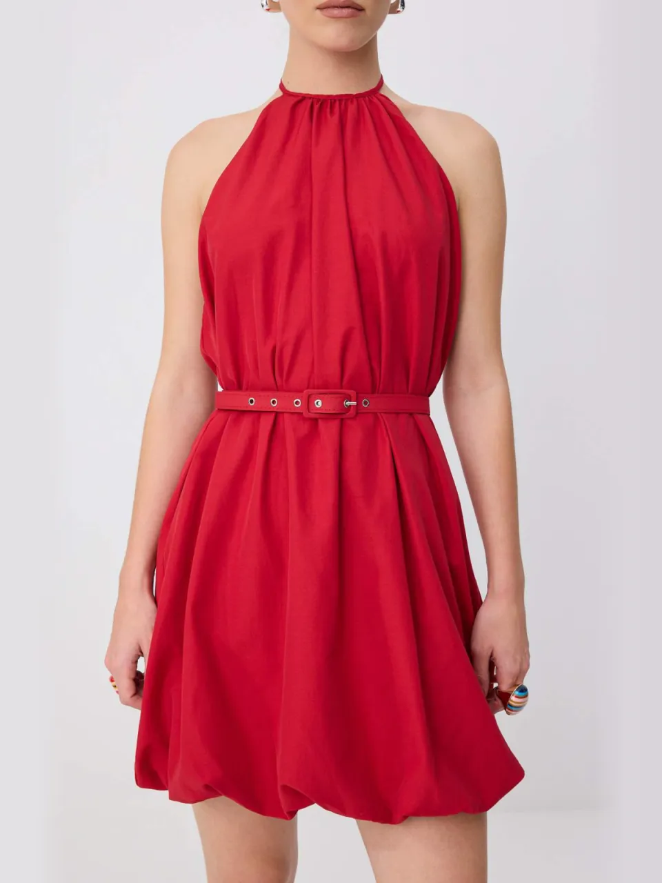Trendyol TRENDYOLMİLLA Dames Rood Effen Kort / Mini Mouwloos A-lijn Jurken, foto 2