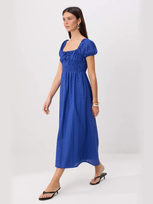 Trendyol TRENDYOLMİLLA Dames Blauw Effen Maxi Kort Skater Jurken, foto 2