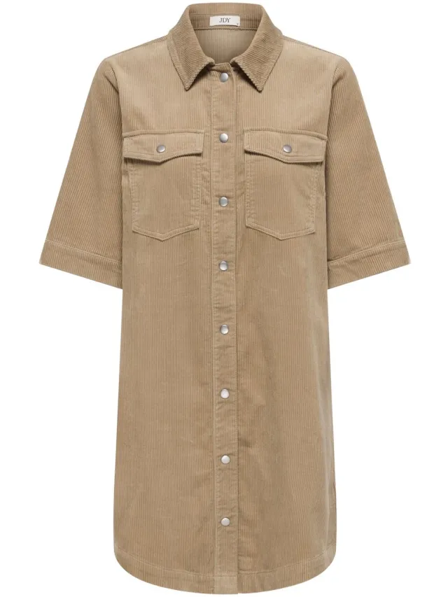JDY JDYSHIRAZ S/S BUTTON DRESS PNT - Dames - Mini jurken Silver Mink