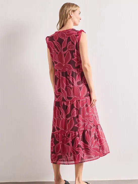 Street One Maxijurk van chiffon met print rood, foto 2