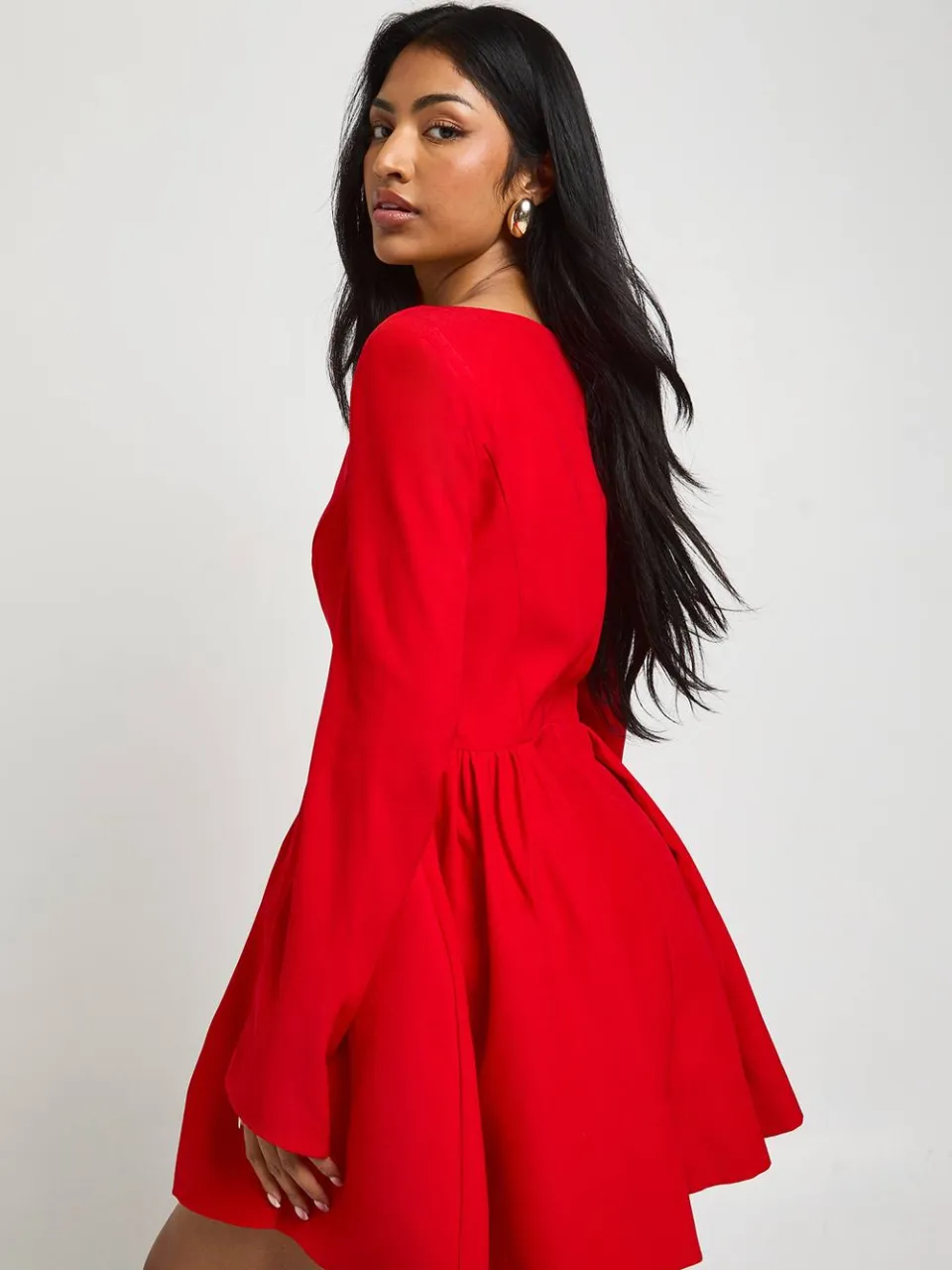 boohoo Dames Gestructureerde Corset Skaterjurk rood, foto 2