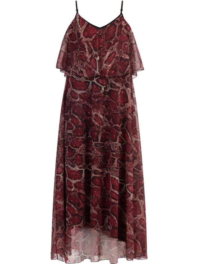 Faina Maxi-jurk met slangenprint rode slang