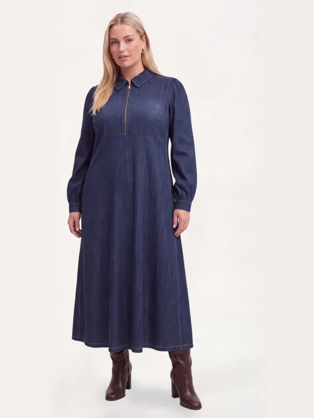 Yoek Midi-jurk DENIM | Blauw