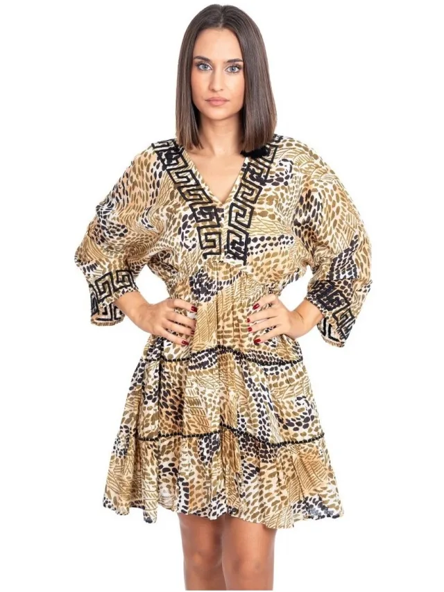 Isla Bonita By Sigris Korte Jurk Isla Bonita By Sigris Korte Jurk Bruin