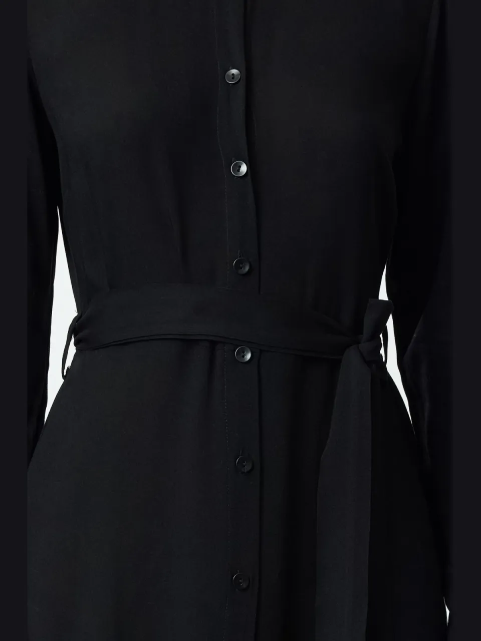 Trendyol TRENDYOLMİLLA Dames Zwart Effen Midi Lang Casual Blousejurk Jurken, foto 2