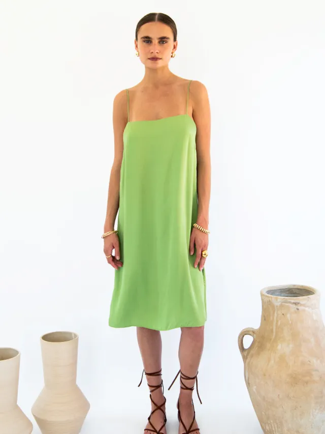 Neu Nomads dames vegan Slipdress Julianne Boxy Smaragdgroen Lichtgroen