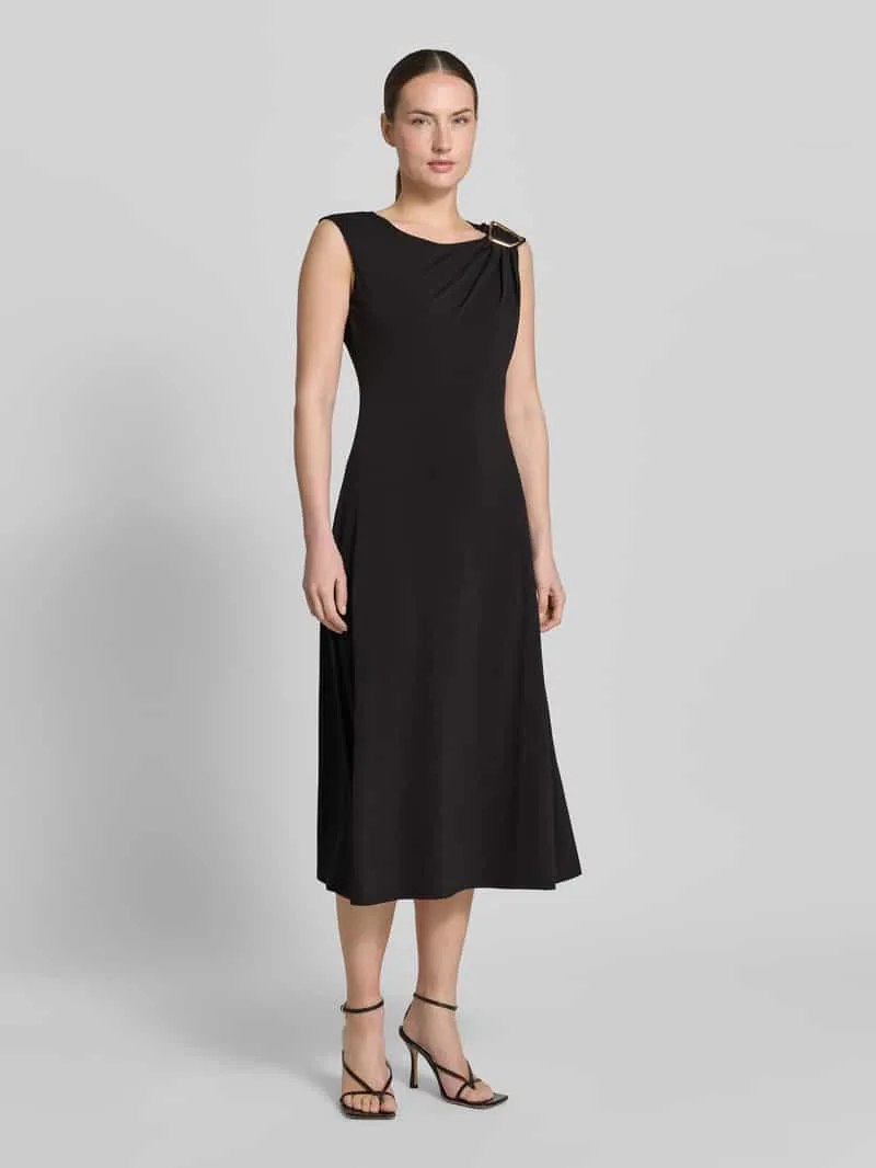 Christian Berg Woman Selection midi-jurk met schouder-applicatie Zwart