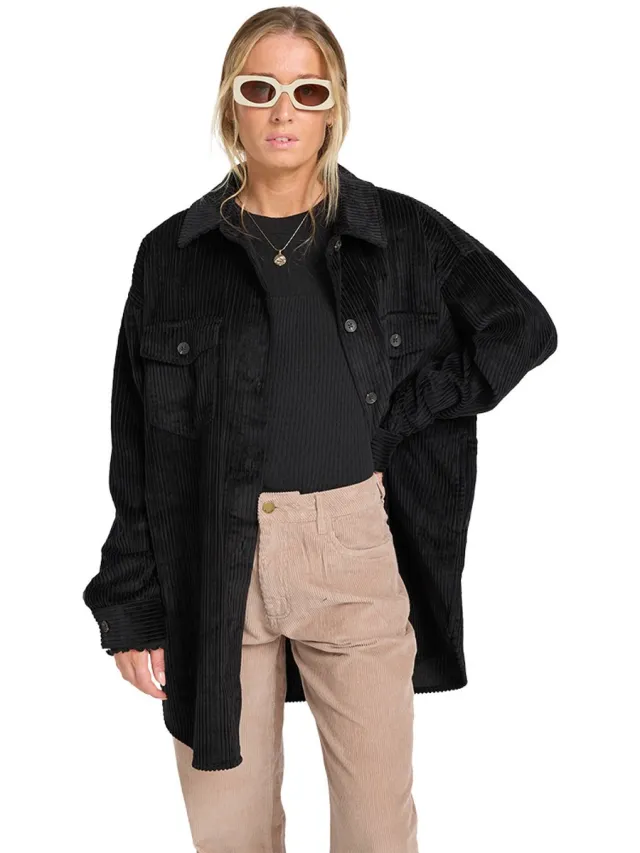 Billabong Winter Ocean Korte Jurk Met Lange Mouwen Zwart L Vrouw Black Pebble