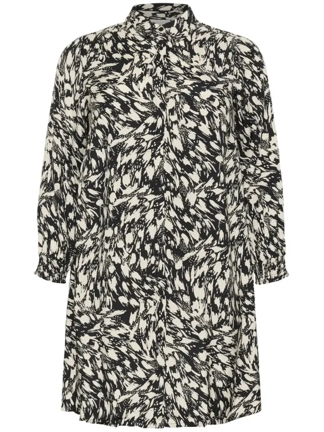 Damesjurk KAFFE Curve Jamia zwart/turtledove graphic