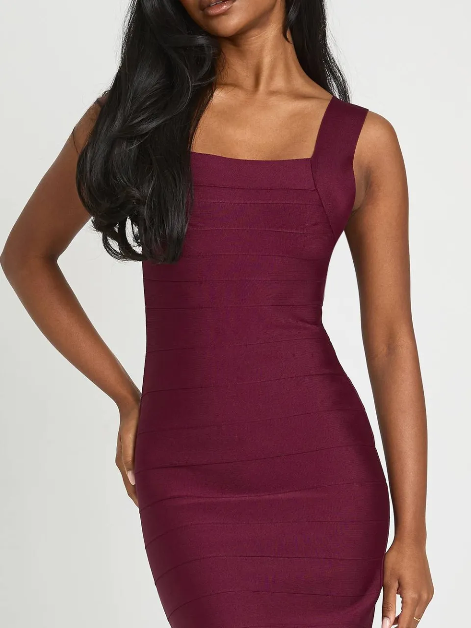 boohoo Dames Premium Bandage Jurk Met Vierkante Halslijn Midaxi fig, foto 3