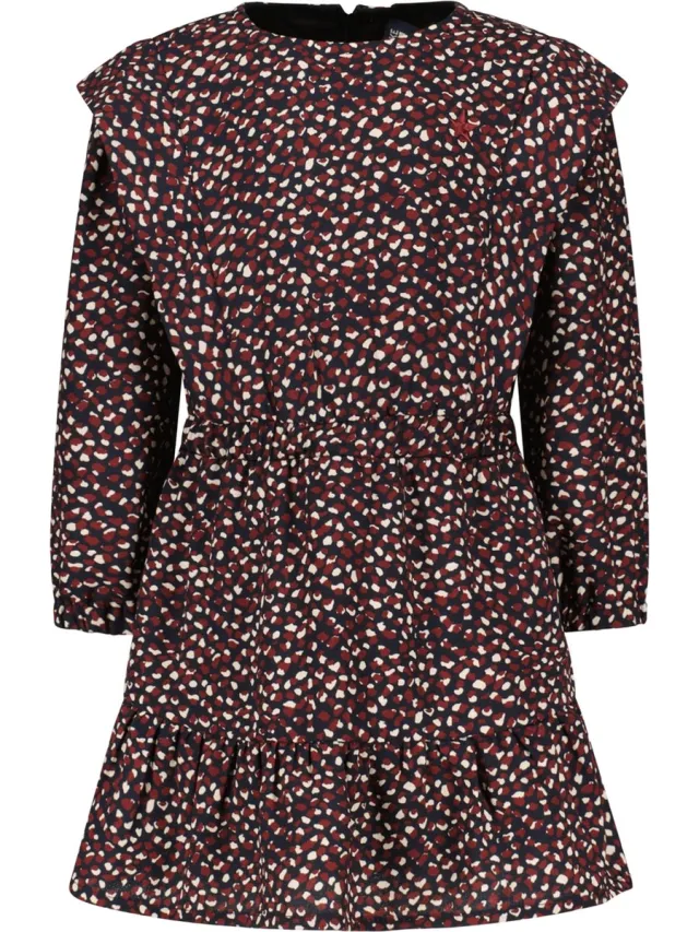 Like Flo Flo baby girls woven crepe dress folded shoulder details Donkerrood