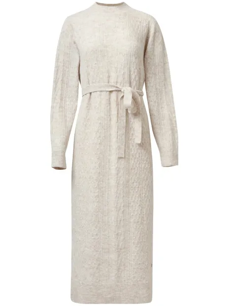 Smashed Lemon Damesgebreide maxi jurk beige, foto 2